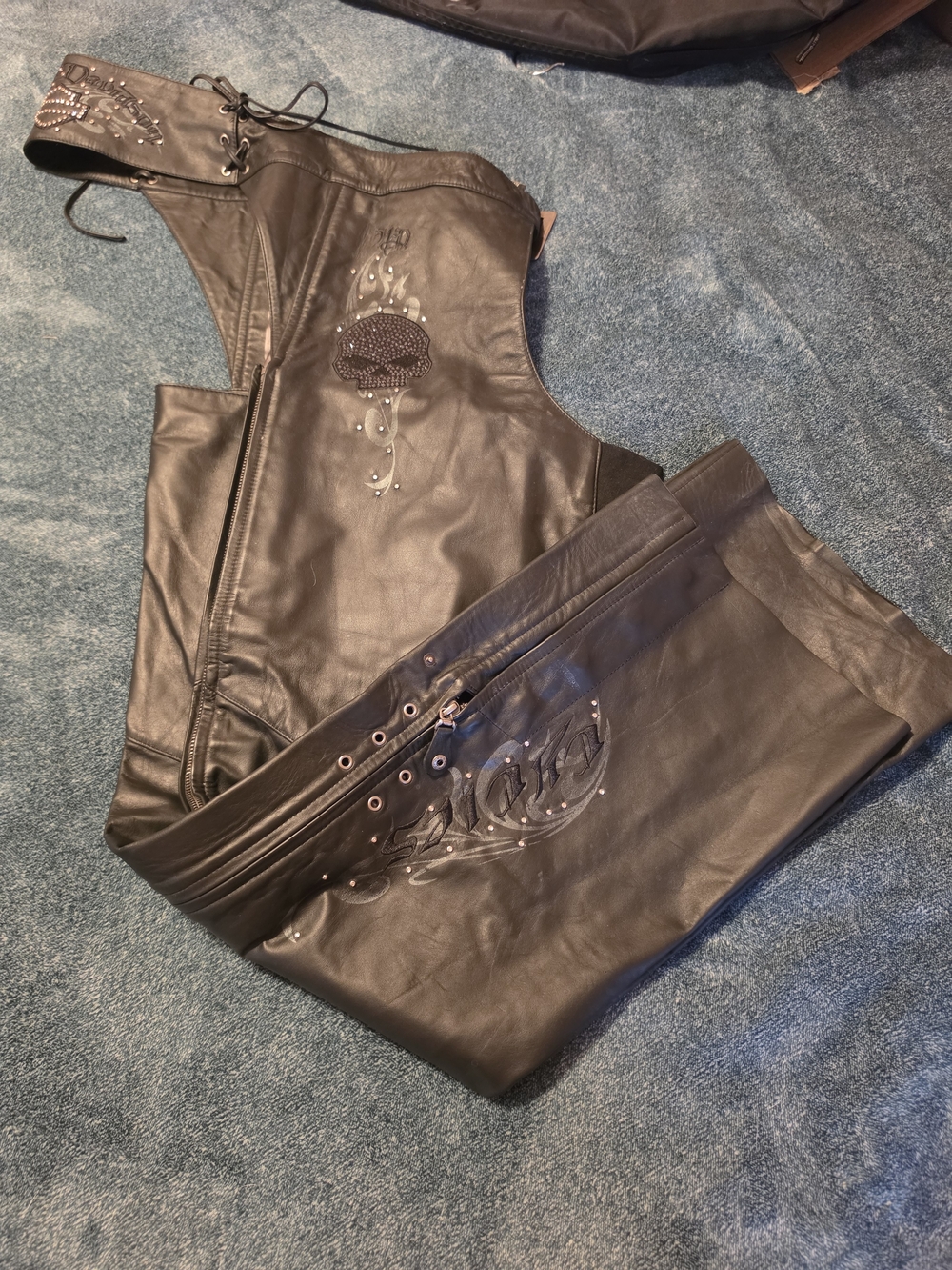 Harley-Davidson Wicked Black Women's Leather Chaps